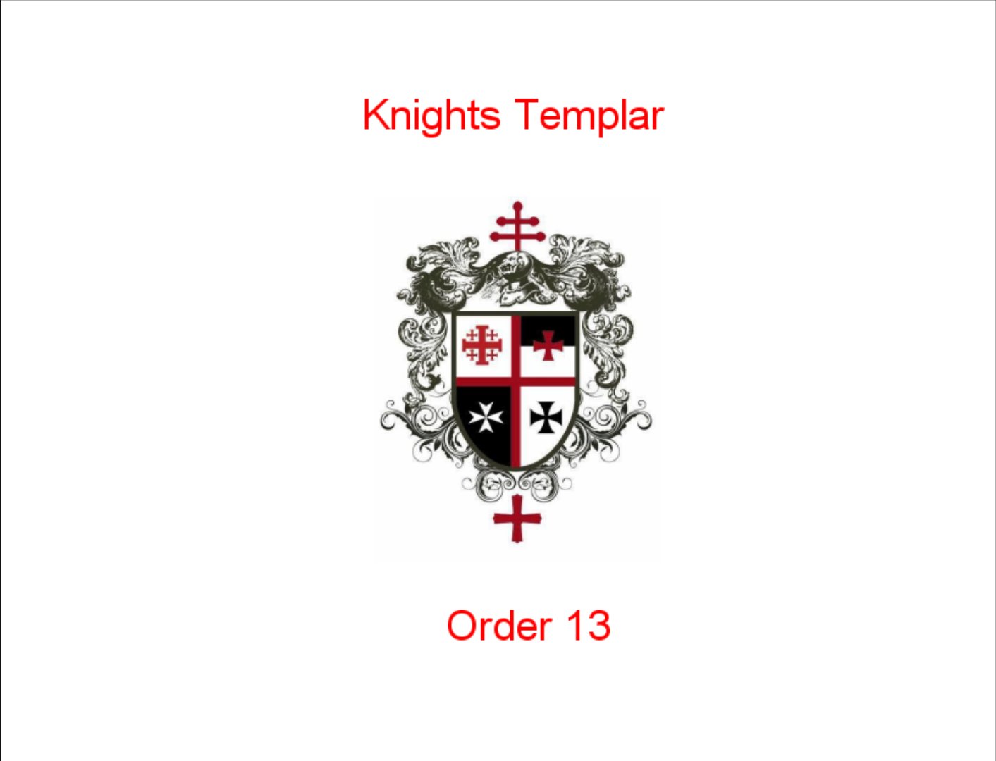 Main Knights Templar: Order 13