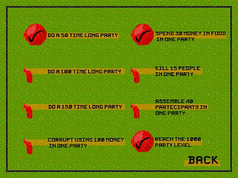 Insane Party Planner - หน้าจอ