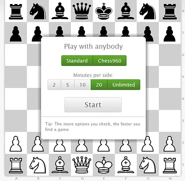 lichess - หน้าจอ