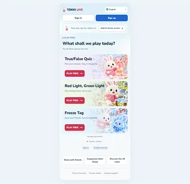TOKKI LIVE: Rabbit Party Games - Screenshots
