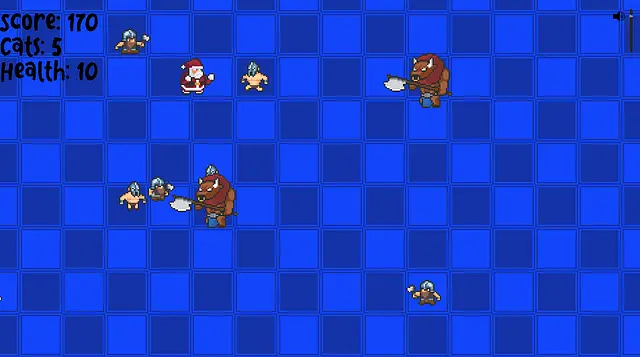 Santa, cats, bad guys - Screenshots