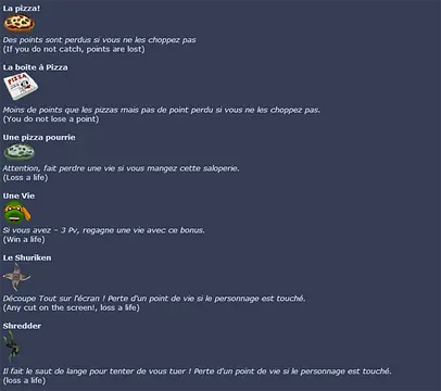 Tortues Ninja - หน้าจอ