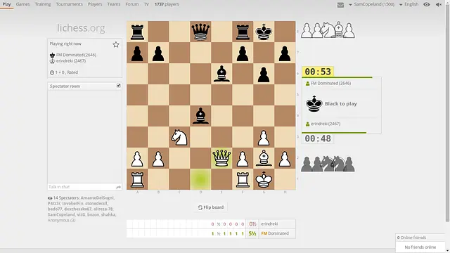 lichess - หน้าจอ