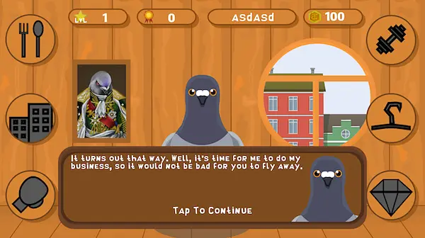 Pigeon's Tale - الشاشات